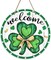 Welcome St. Patrick's Day Clover Front Door Sign, Shamrock Farmhouse Wood Door Hanger Outdoor Outside Porch Decor, Spring Irish Gold Coins Wooden Wreath Indoor Wall Hanging Decoration